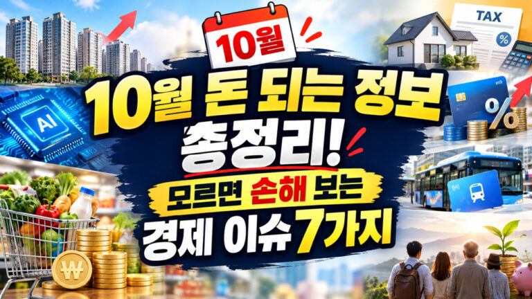 🚨 10월 돈 되는 정보 총정리! 모르면 손해 보는 경제 이슈 7가지
