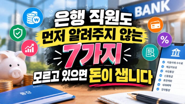 은행에서 먼저 알려주지 않는 7가지 금융 상식… 모르고 있으면 돈이 새어 나갑니다