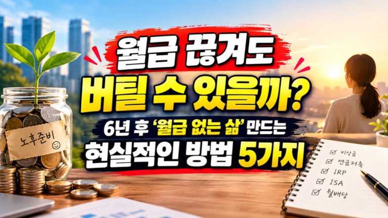월급 끊겨도 버틸 수 있을까? 6년 후 ‘월급 없는 삶’ 만드는 현실적인 방법 5가지